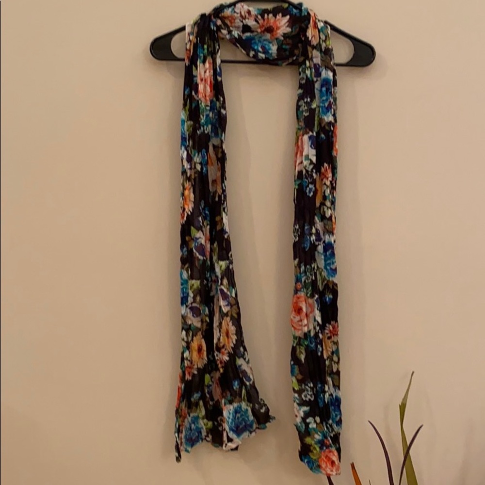 EUC Black floral scarf